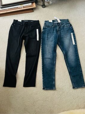 Banana Republic Travel Jean Bundle Men’s Black & Medium Wash Blue Denim